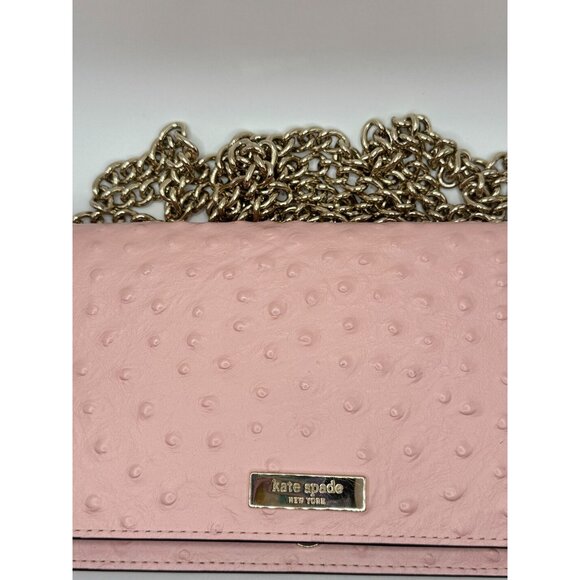Kate‎ Spade Alexander Avenue Pink Ostrich-Embossed Leather Crossbody Wallet With - Picture 2 of 13